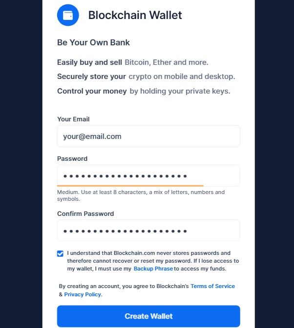 create bitcoin wallet step 2
